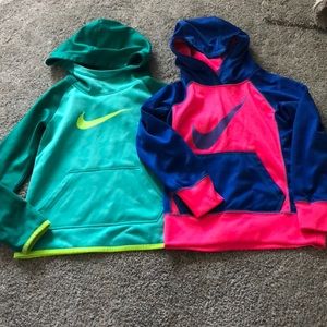 Two girls size XS Nike hoodies